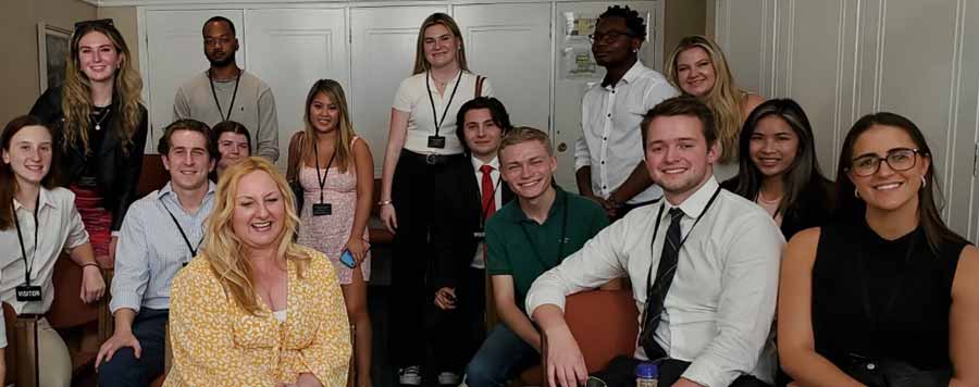 Students meeting with Lisa Cameron MP, Scottish National Party.

