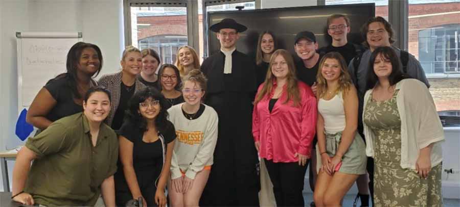 Students with James White, Assistant Curate and Deacon, Church of England.