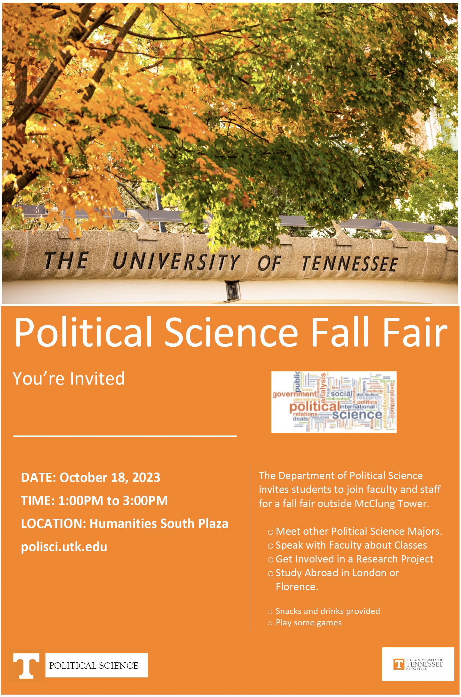 Political Science fall fair flier