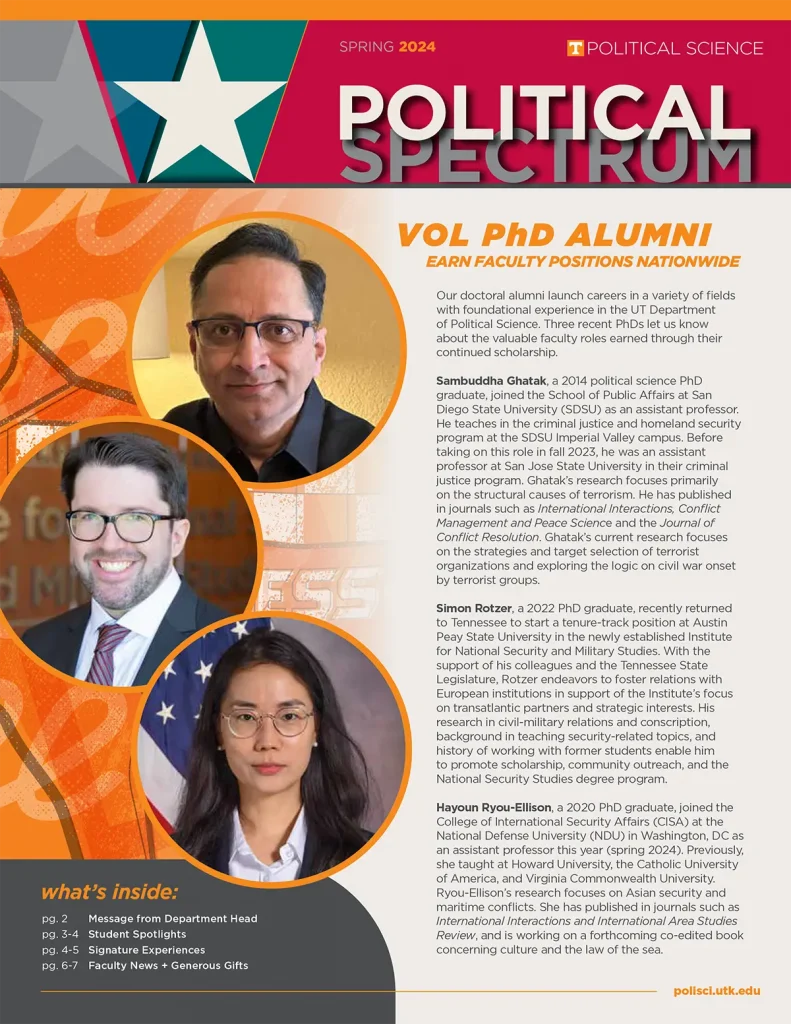 Cover image of the Political Science Spring 2024 newsletter